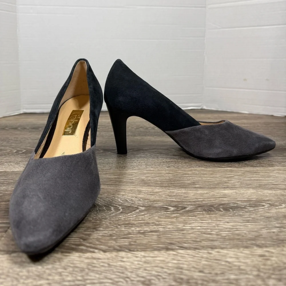 Gabor Shoes Womens sz:6.5 Suede Heels Gray Blue‎ UK4 Minimalist Neutral Capsule